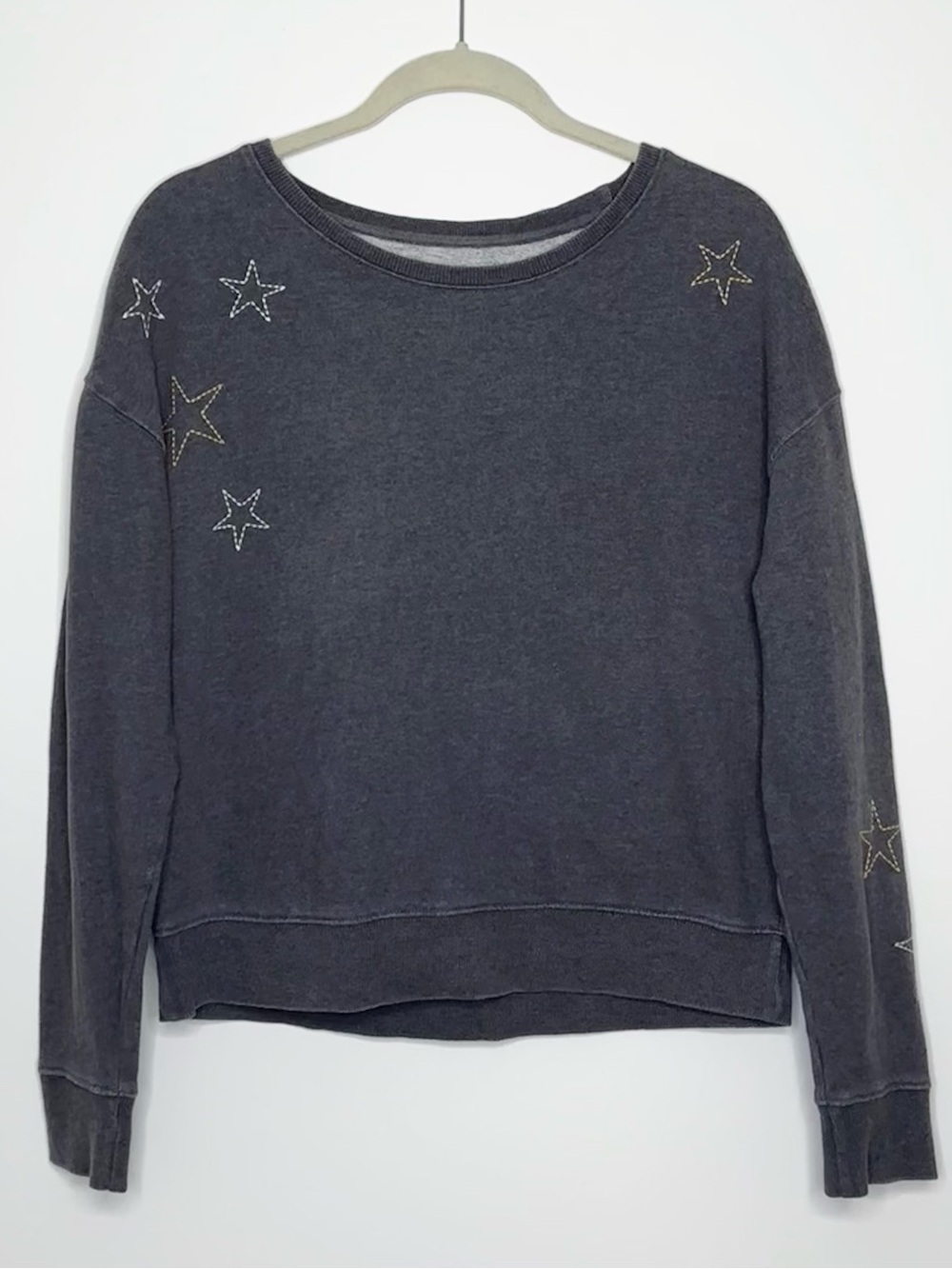 Pact Organic Cotton Embroidered Star Pullover Sweatshirt Celestial Sustainable S